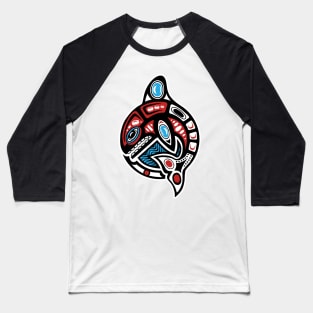 Orca Shamanic Animal Emblem Baseball T-Shirt